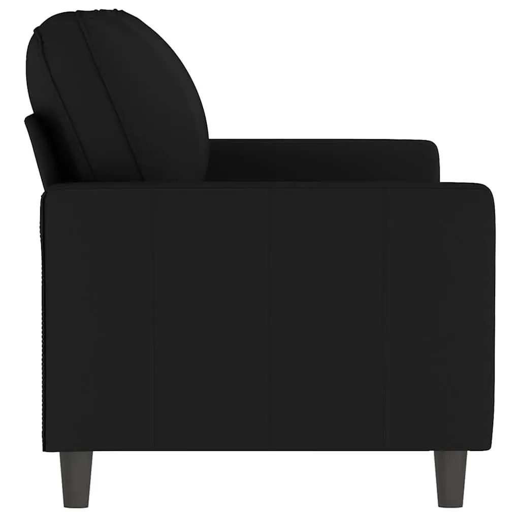 2-Seater Sofa Black 140cm Velvet Upholstered