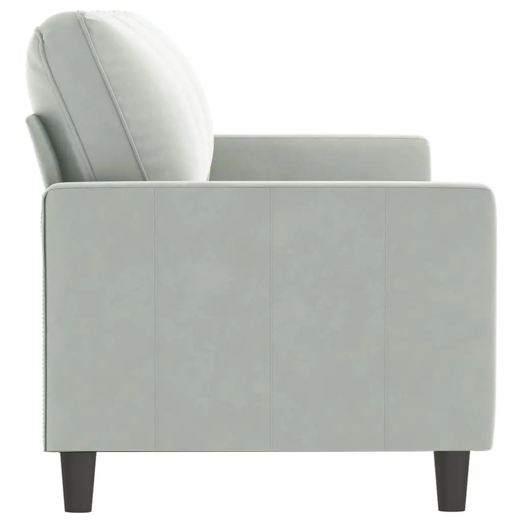 3-Seater Lounge Sofa Grey Velvet 180cm Living Room Couch Modern Design Furniture