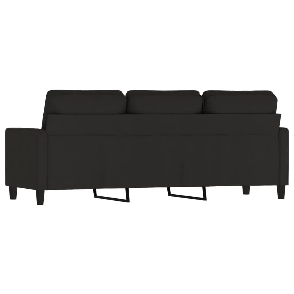 3-Seater Sofa Black 180cm Velvet Lounge Couch Living Room Furniture Comfortable