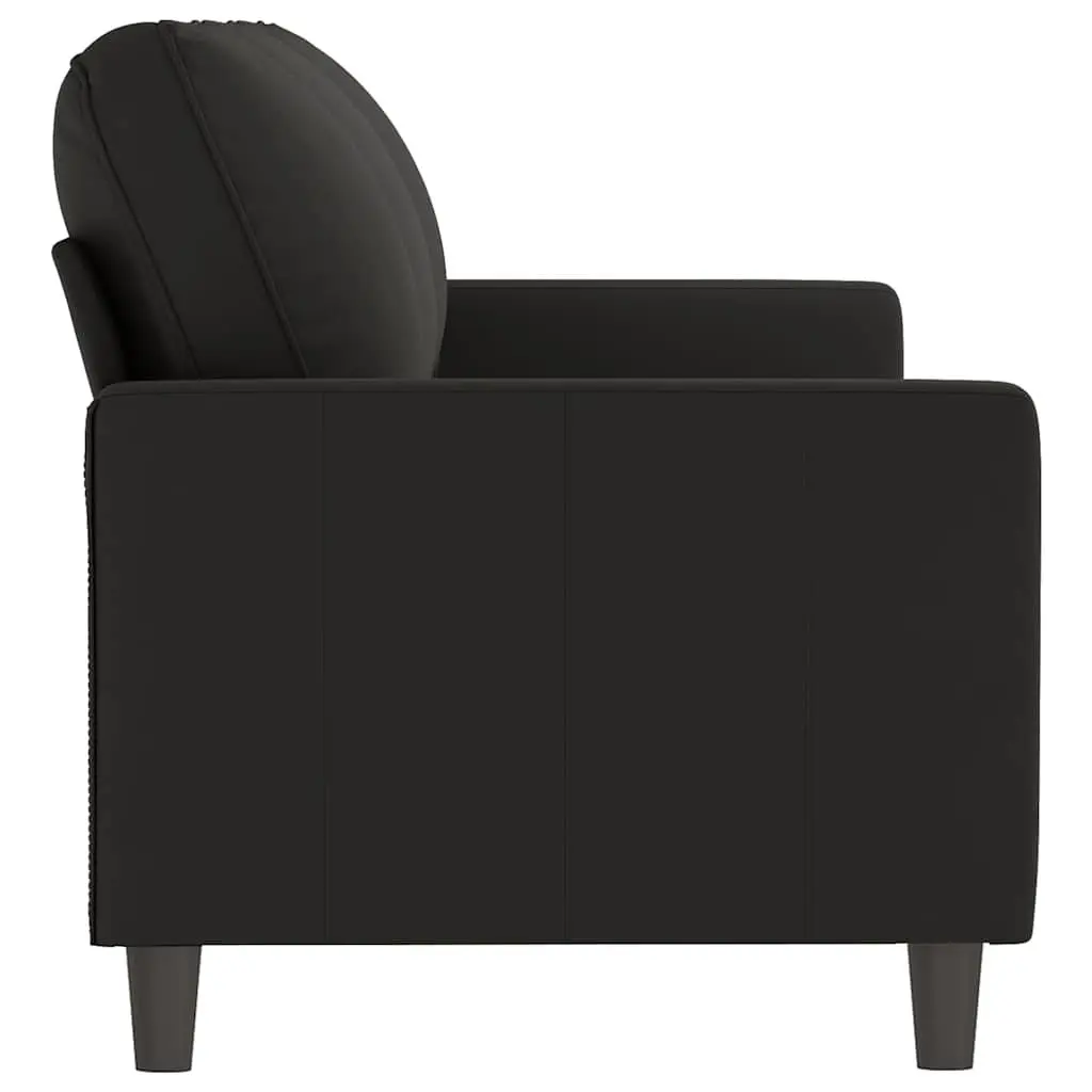 3-Seater Sofa Black 180cm Velvet Lounge Couch Living Room Furniture Comfortable