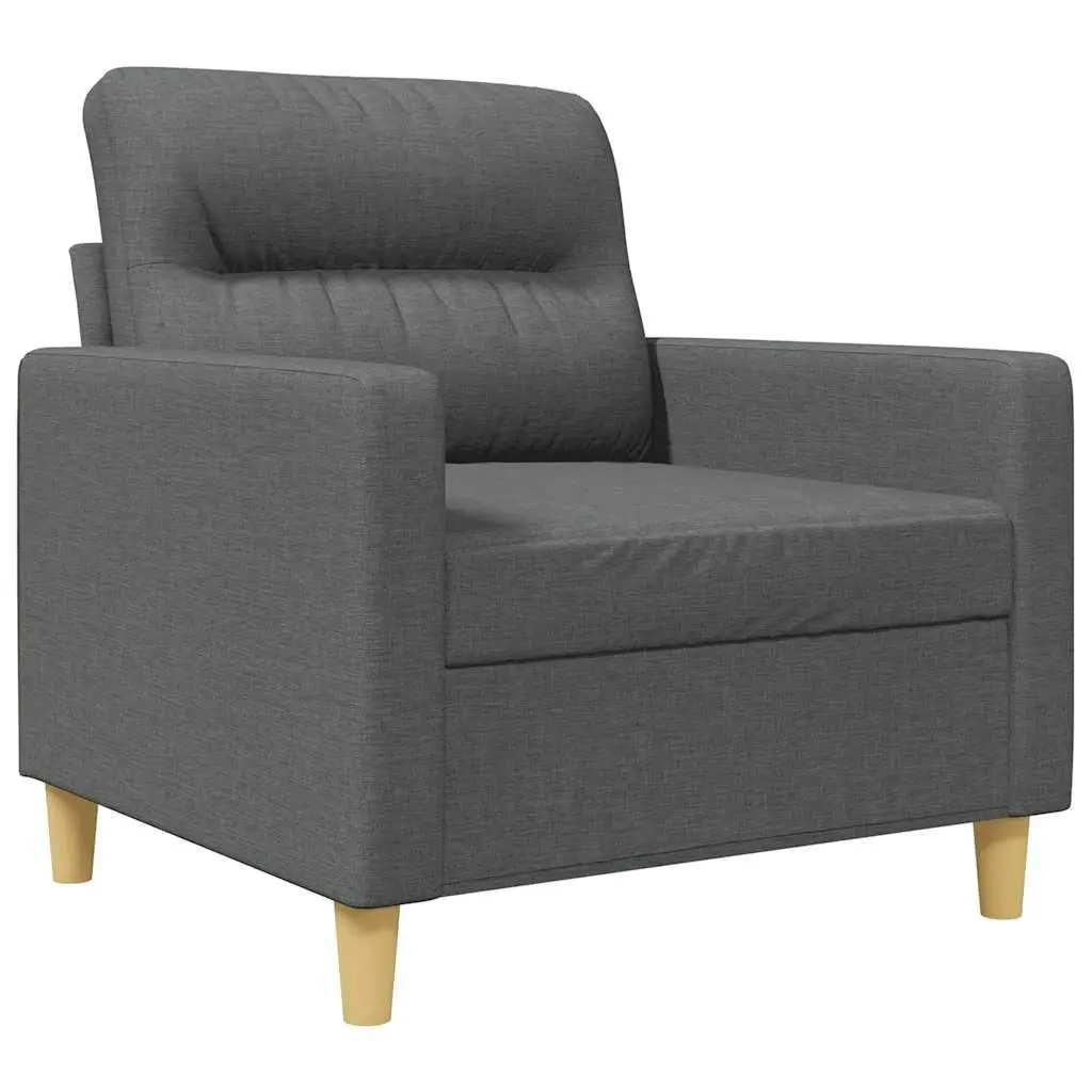 Grey Fabric Sofa Chair 60cm Compact Armchair Lounge Seat Living Room Furniture