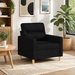Compact Black Fabric Sofa Chair for Living Room Comfort