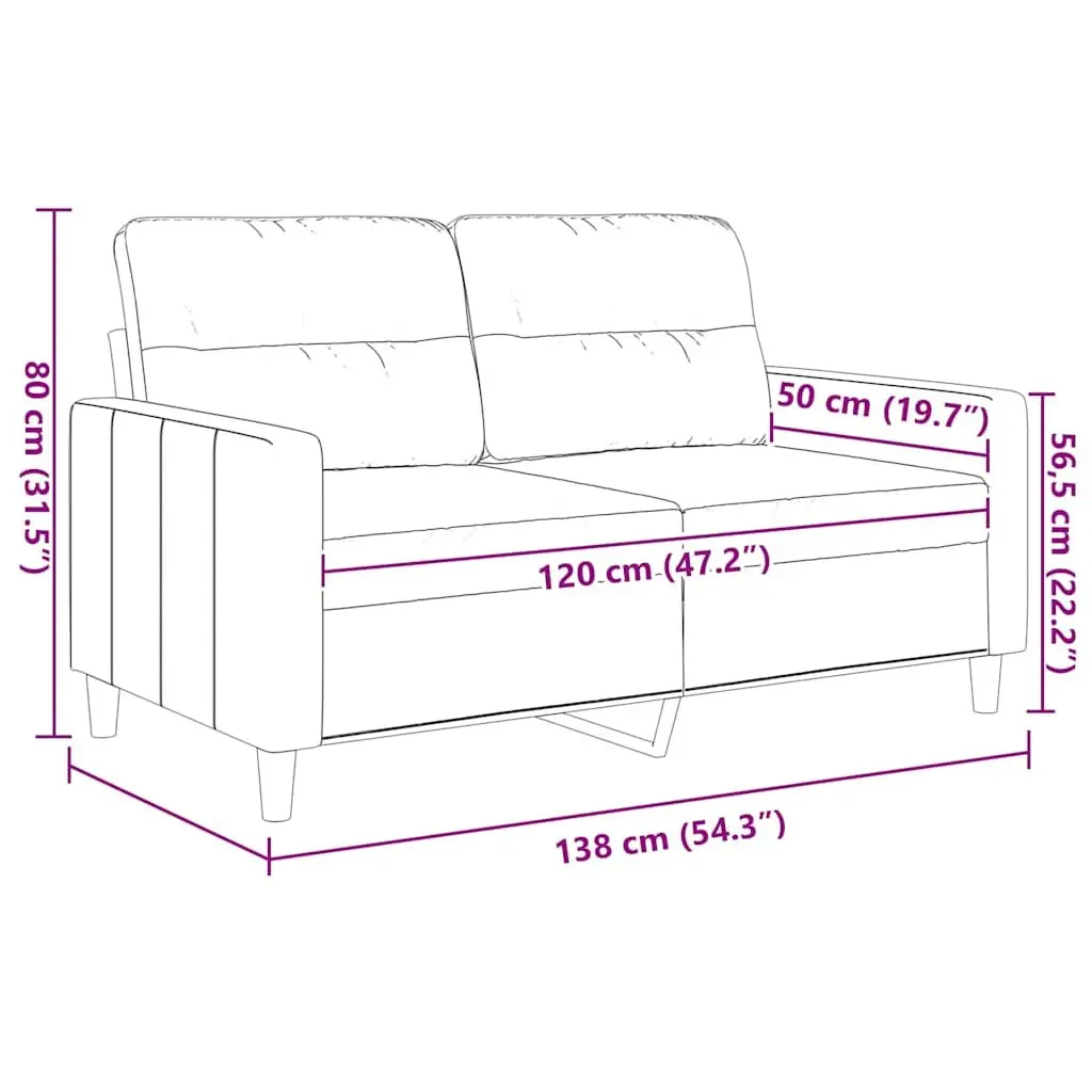 2-Seater Sofa in Grey Fabric