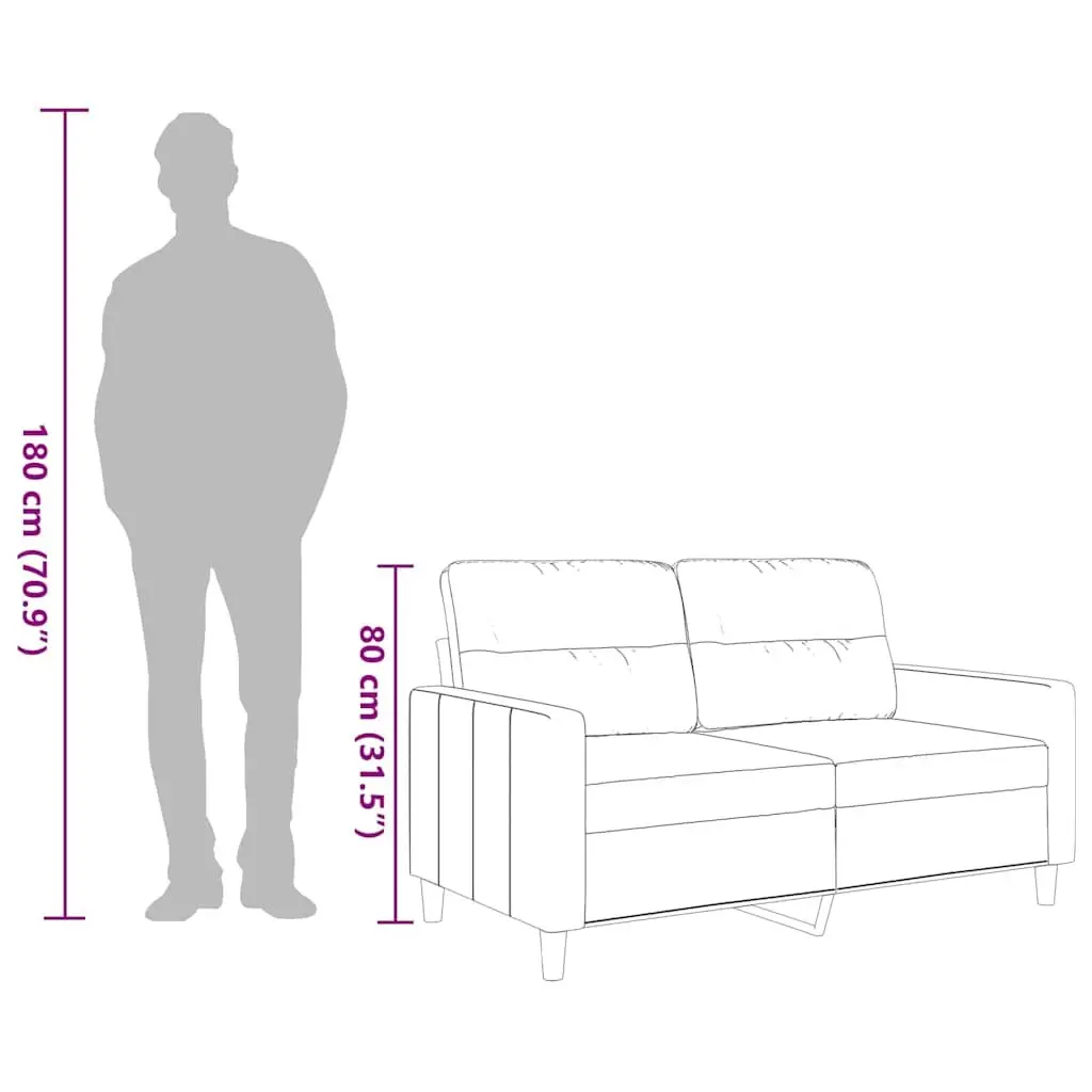 2-Seater Sofa in Grey Fabric