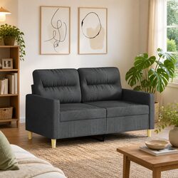Grey Fabric 2-Seater Sofa for Your Living Space