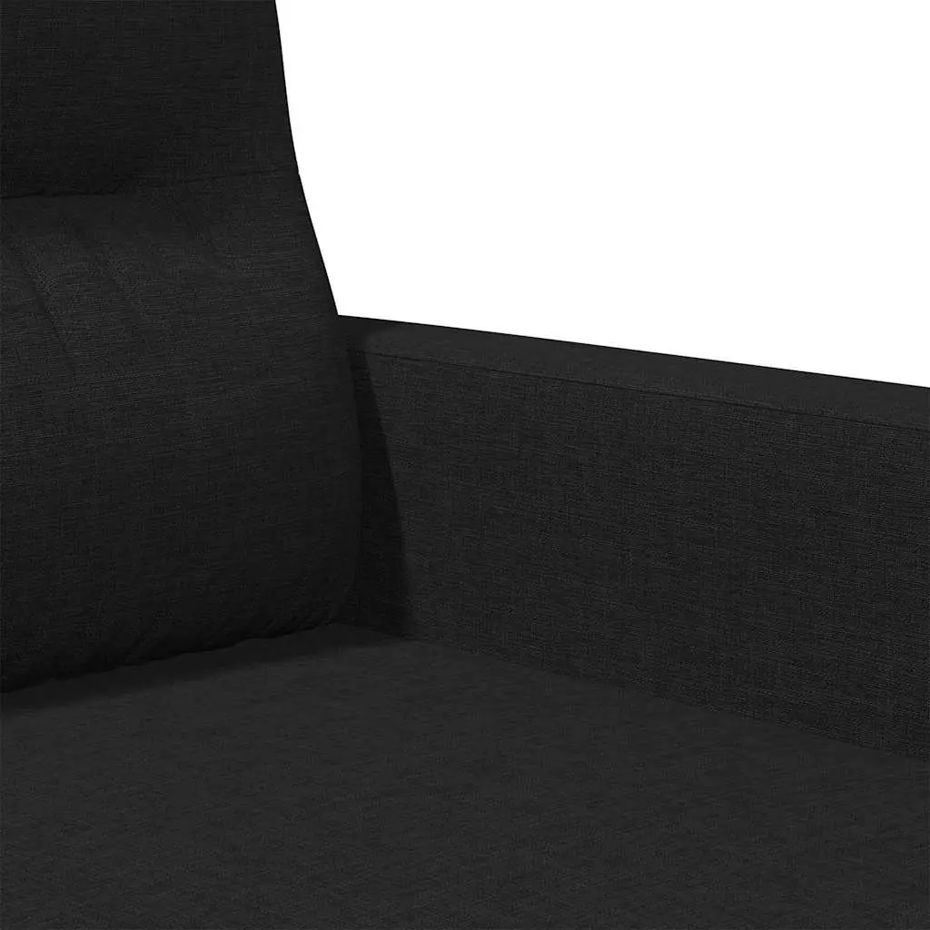 2-Seater Sofa Black Fabric Living Room Couch 120cm Modern Lounge Settee