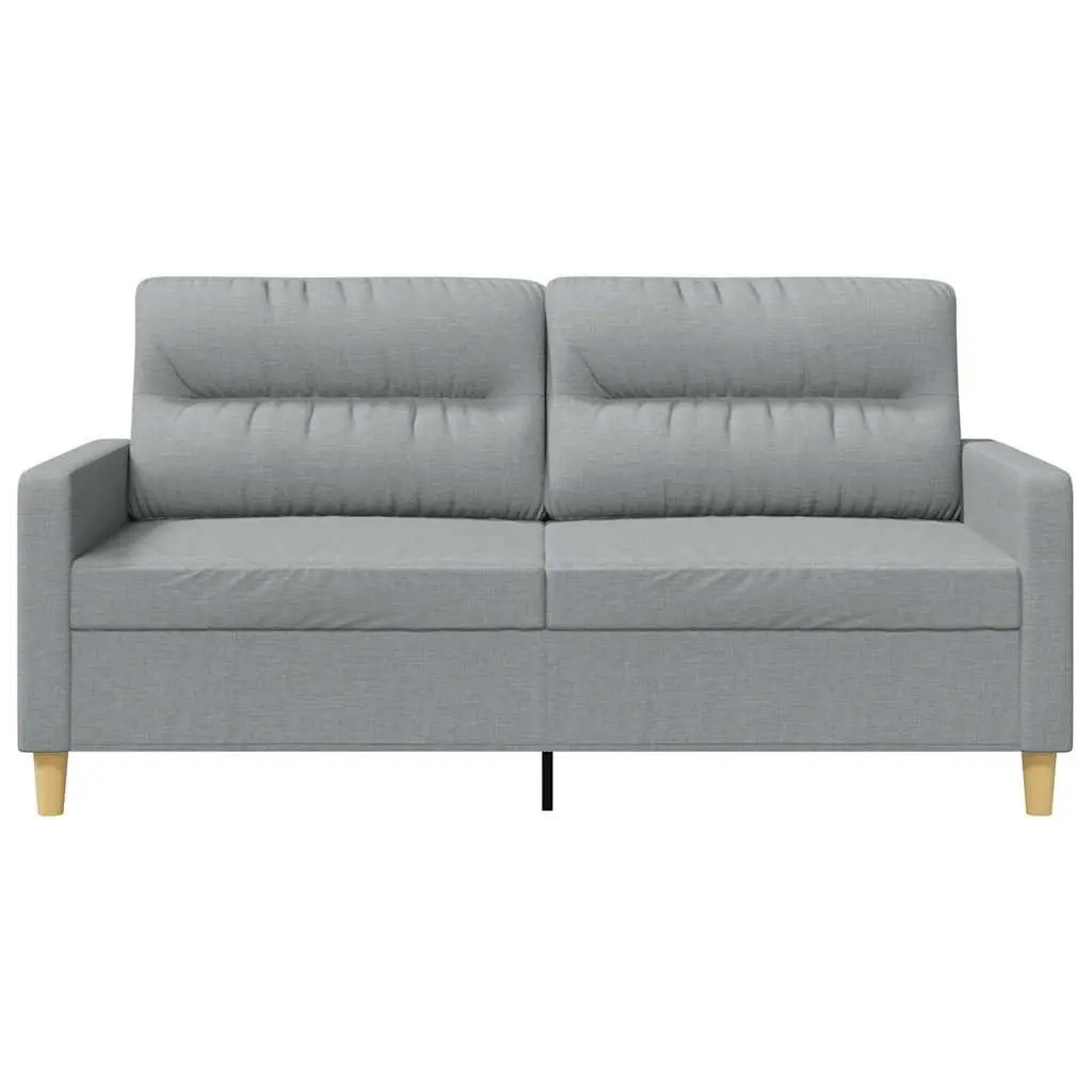 2-Seater Sofa Grey 140cm Fabric Living Room Couch Comfortable Padded Armrests