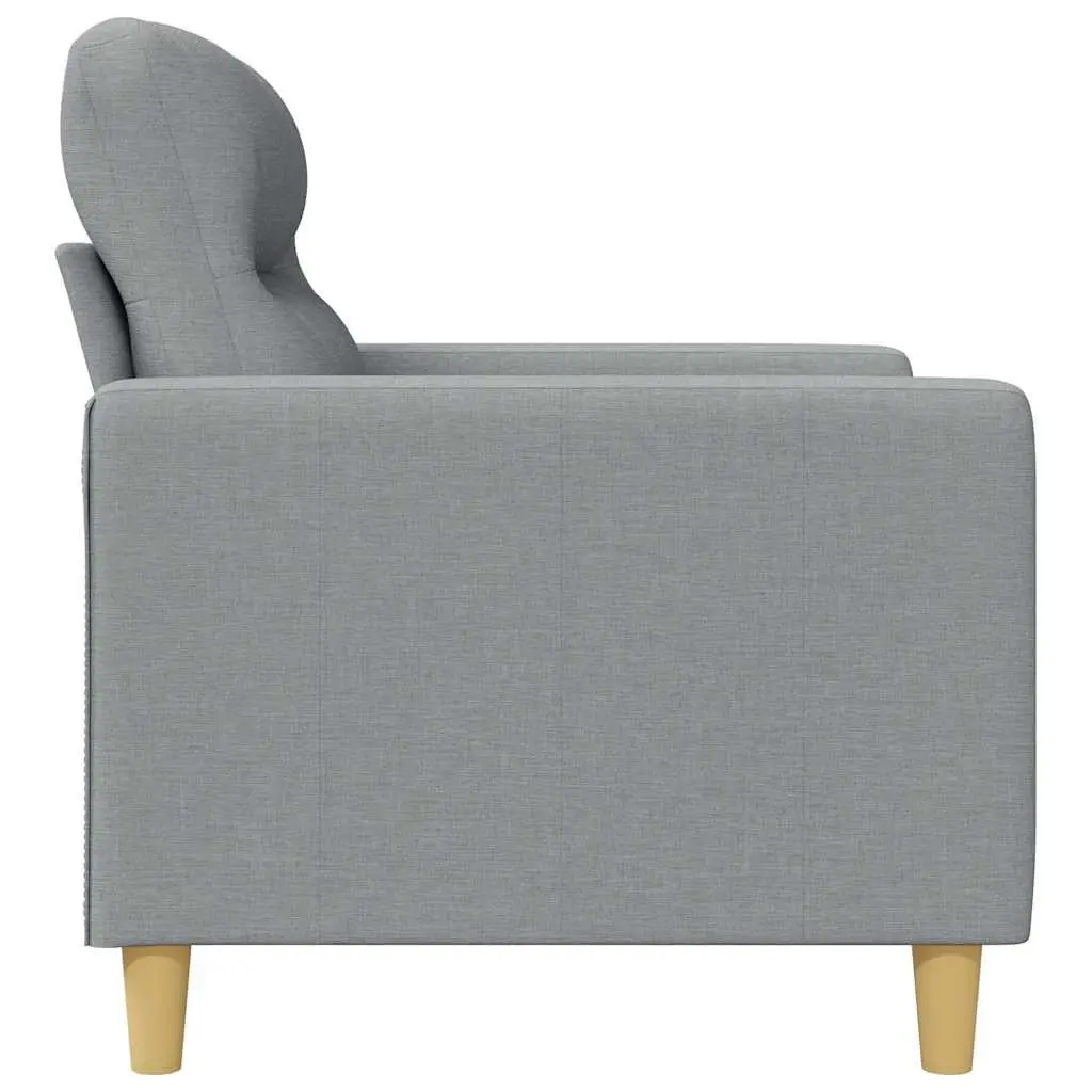 2-Seater Sofa Grey 140cm Fabric Living Room Couch Comfortable Padded Armrests