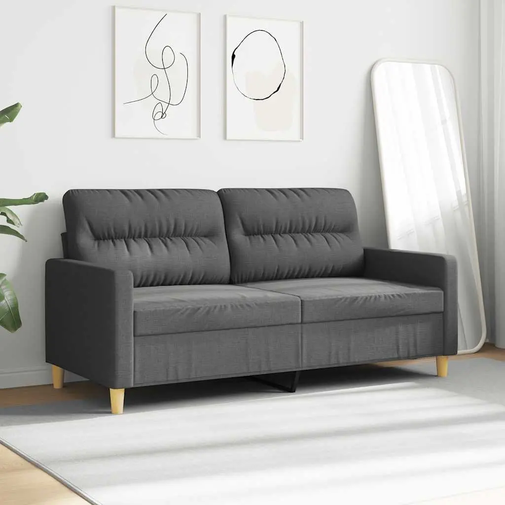 2-Seater Sofa Grey Fabric Lounge Couch 140cm Living Room Furniture Comfortable