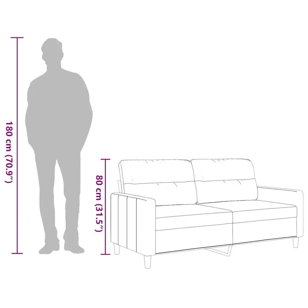 2-Seater Sofa Grey Fabric Lounge Couch 140cm Living Room Furniture Comfortable