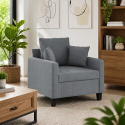 Comfortable Grey Fabric Sofa Chair 60cm