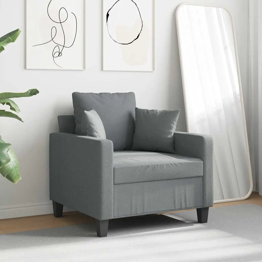 Grey Fabric Sofa Chair 60cm