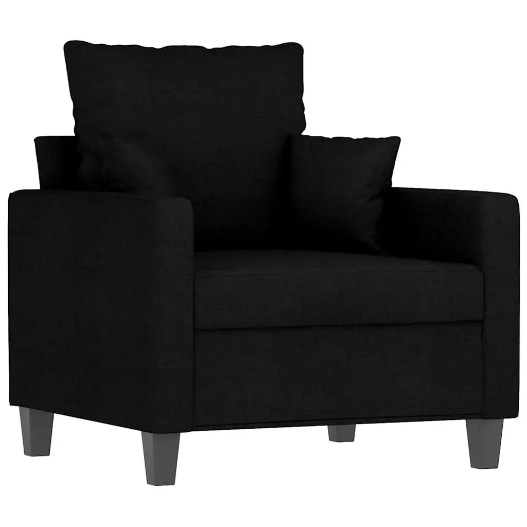 Black Fabric Sofa Chair 60cm Armchair Lounge Seat Reading Relaxing Living Room