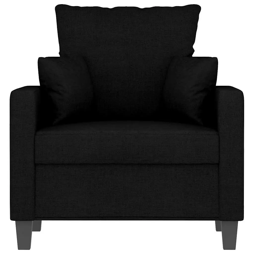 Black Fabric Sofa Chair 60cm Armchair Lounge Seat Reading Relaxing Living Room