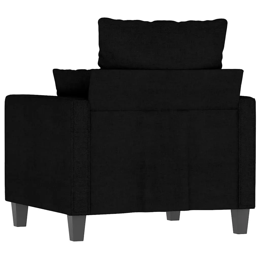 Black Fabric Sofa Chair 60cm Armchair Lounge Seat Reading Relaxing Living Room