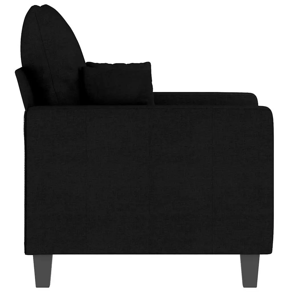 Black Fabric Sofa Chair 60cm Armchair Lounge Seat Reading Relaxing Living Room
