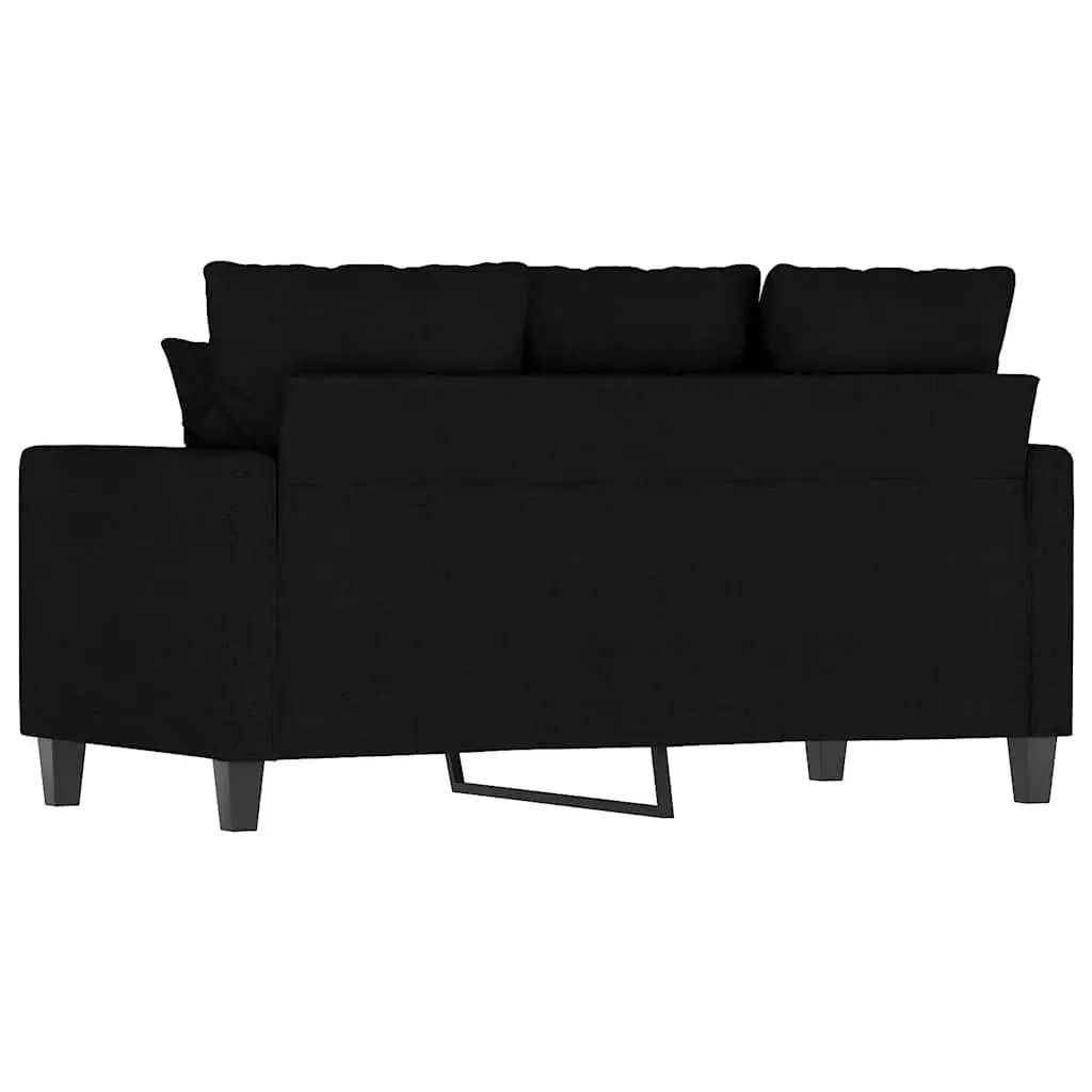 Black Fabric Sofa 120cm Modern 2-Seater Couch for Living Room and Lounge