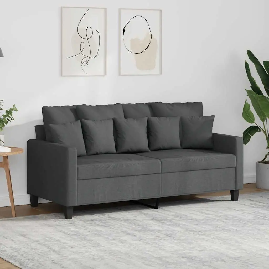 2-Seater Sofa Grey 140cm Modern Fabric
