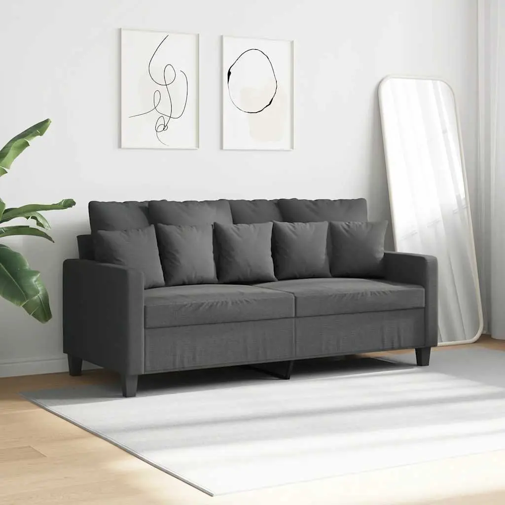 2-Seater Sofa Grey 140cm Modern Fabric