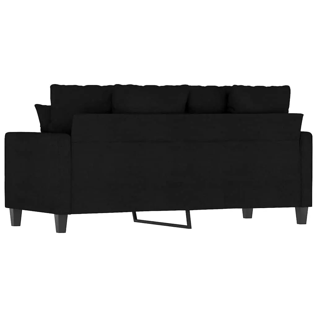 2-Seater Sofa Black 140cm Modern Fabric Couch