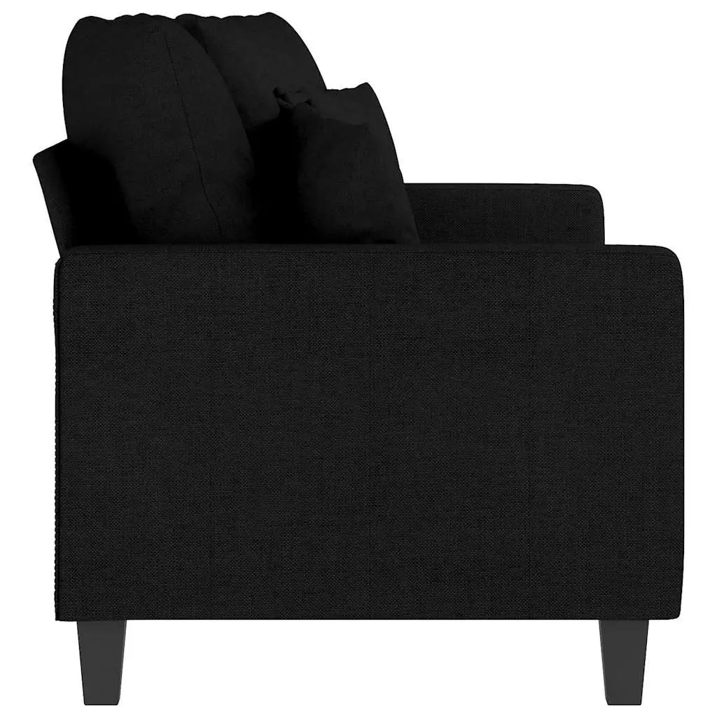 2-Seater Sofa Black 140cm Modern Fabric Couch