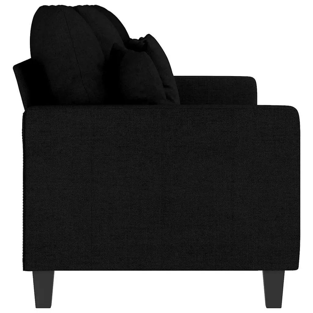 3-Seater Sofa Black 180cm Fabric Modern Lounge Couch