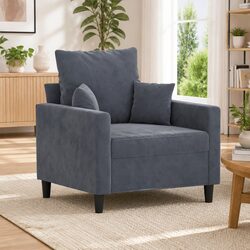 Modern Grey Velvet Armchair for Cozy Living Spaces