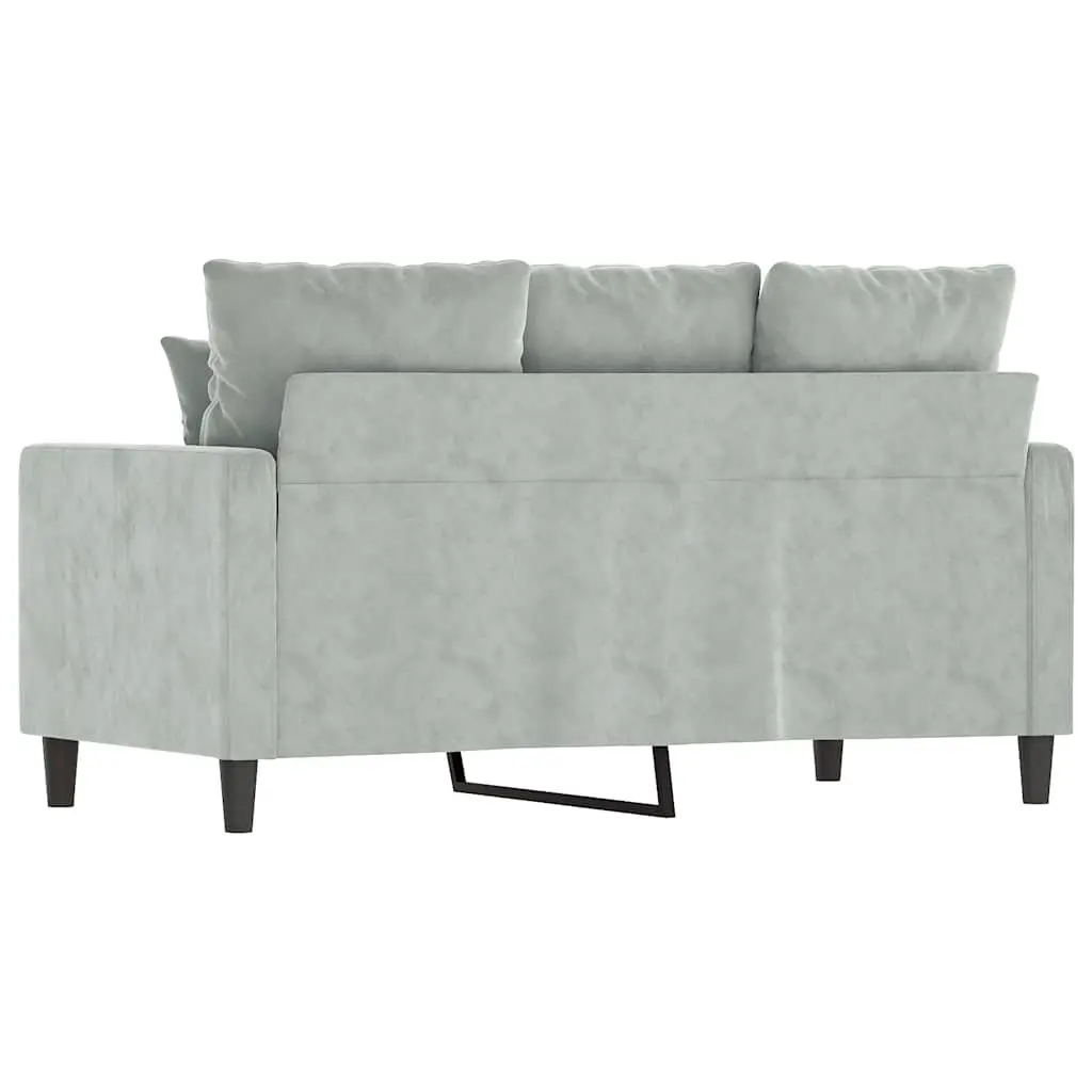 2-Seater Sofa Grey Velvet 120cm Modern Couch