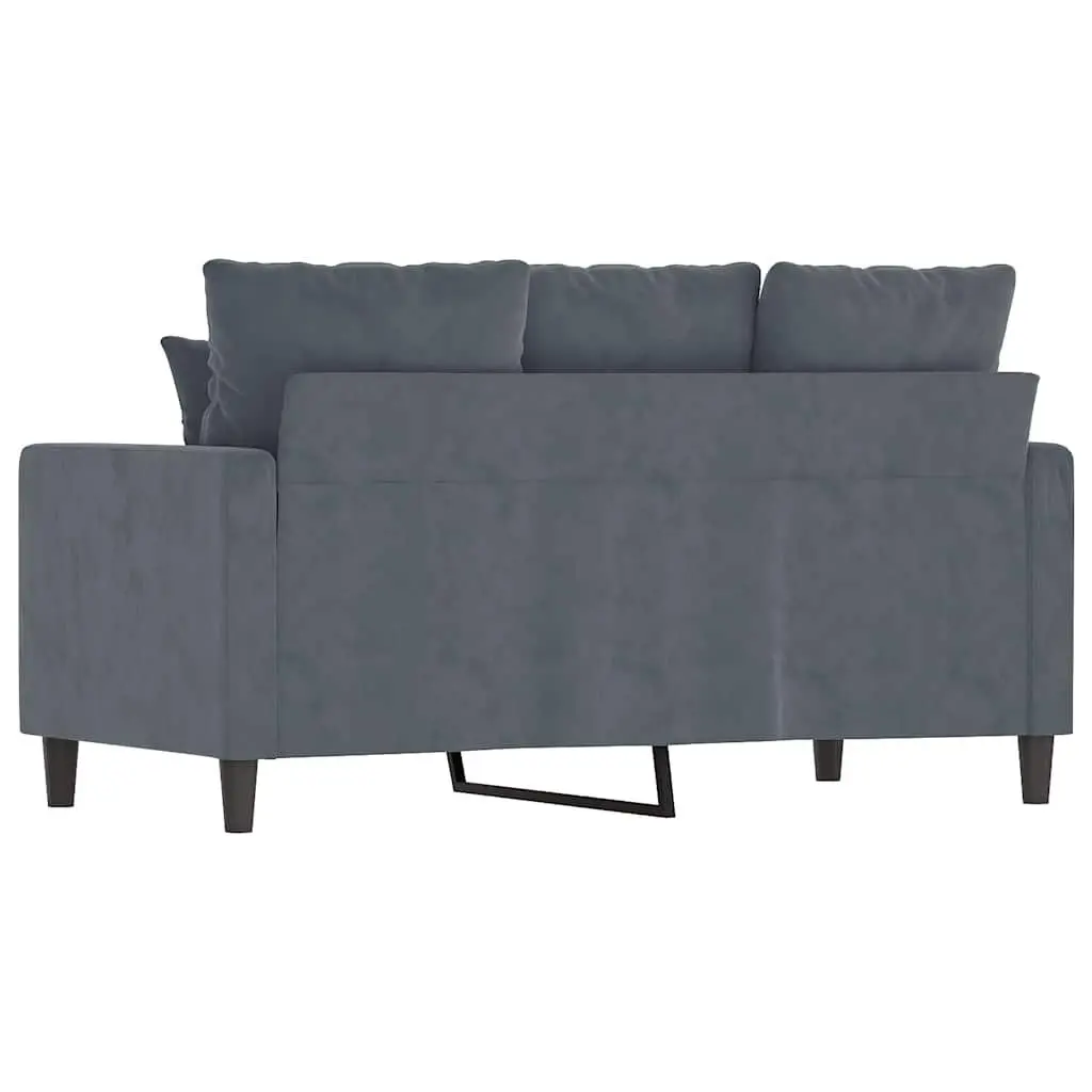 2-Seater Sofa Grey Velvet 120cm Modern Upholstered Furniture