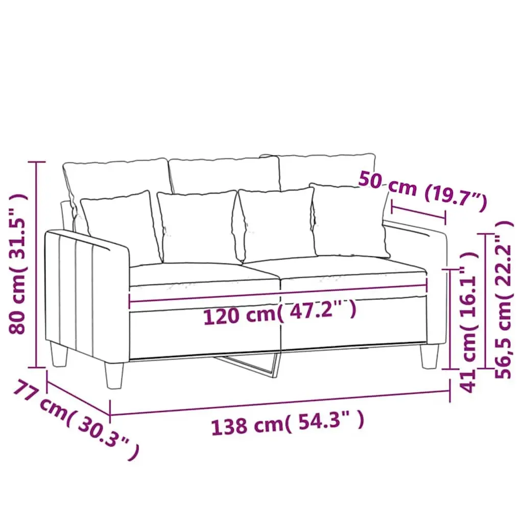 2-Seater Sofa Black 120cm Velvet Upholstered Modern Lounge Couch