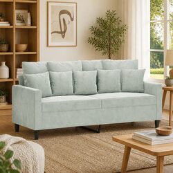 Grey Velvet 2-Seater Sofa for Cozy Living Spaces
