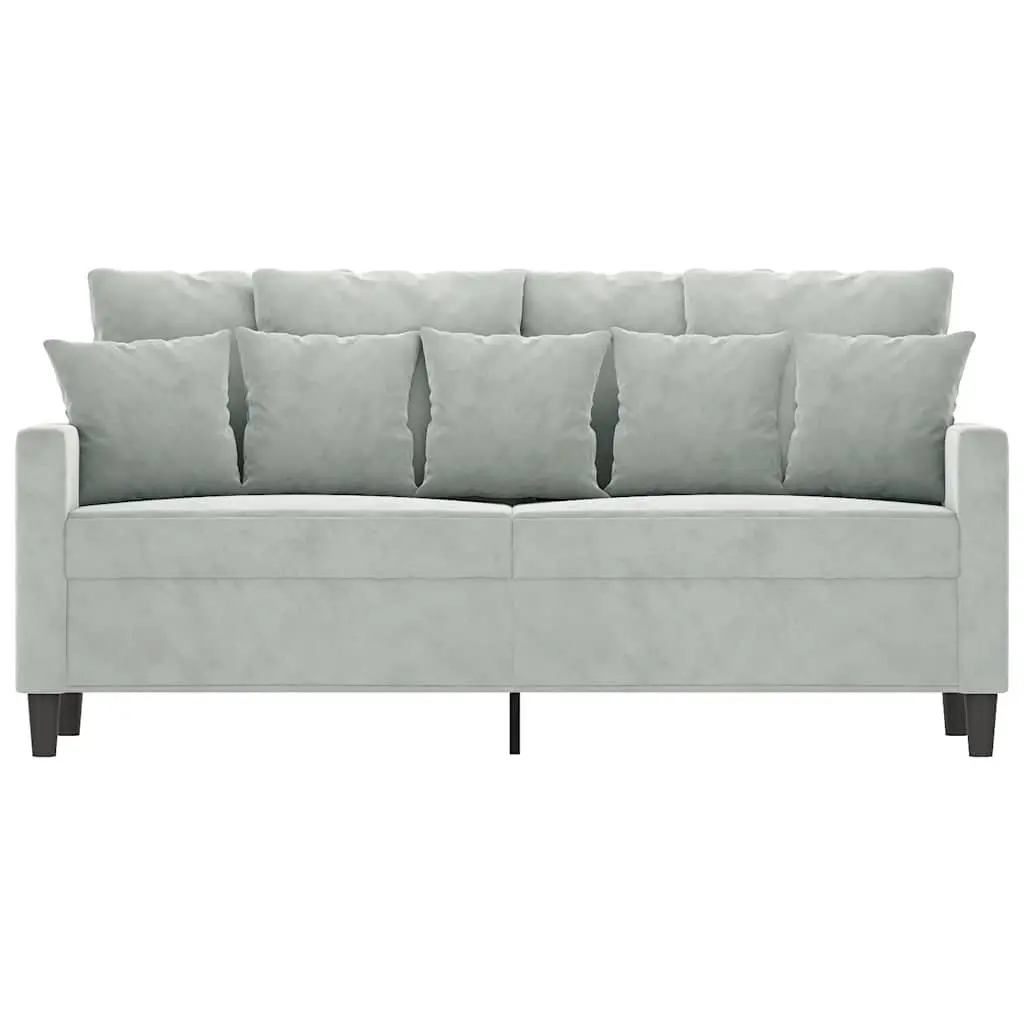 2-Seater Sofa Grey 140cm Velvet Modern Couch