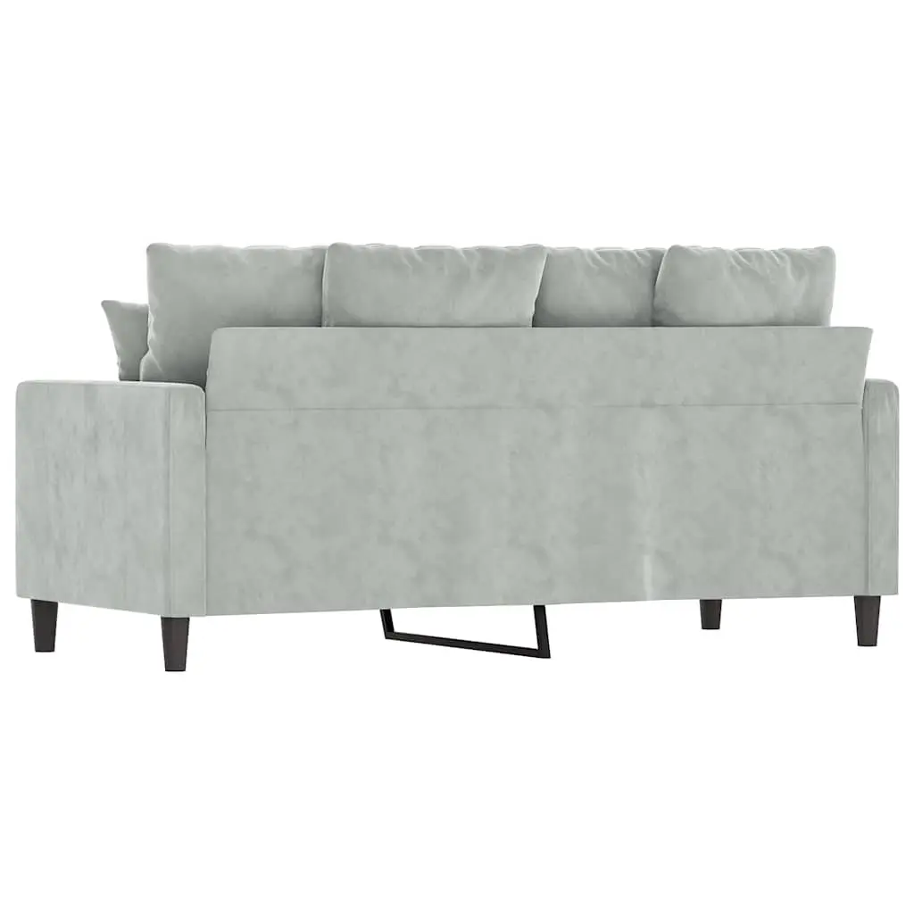 2-Seater Sofa Grey 140cm Velvet Modern Couch