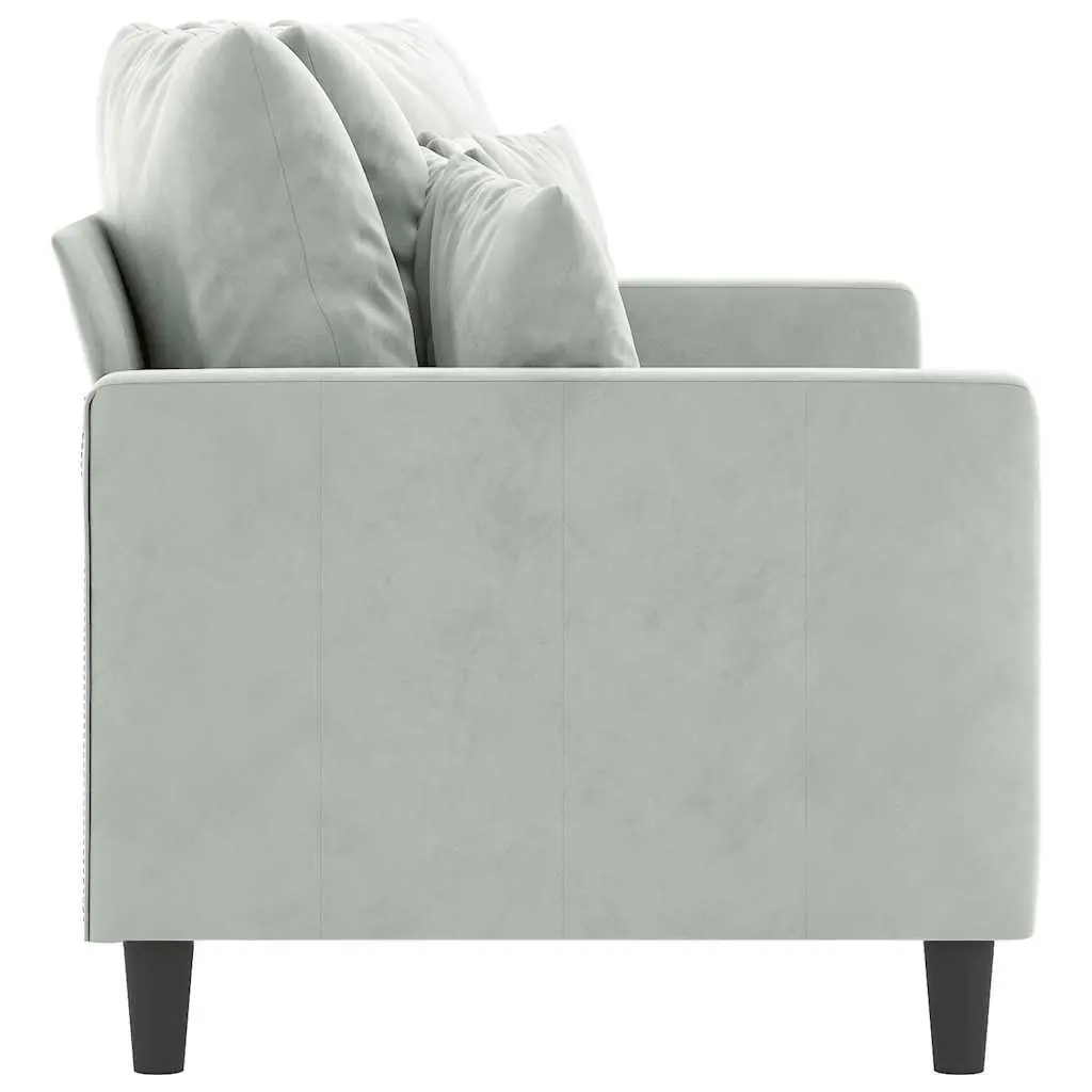 2-Seater Sofa Grey 140cm Velvet Modern Couch