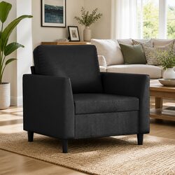 Modern Black Faux Leather Armchair for Cozy Spaces