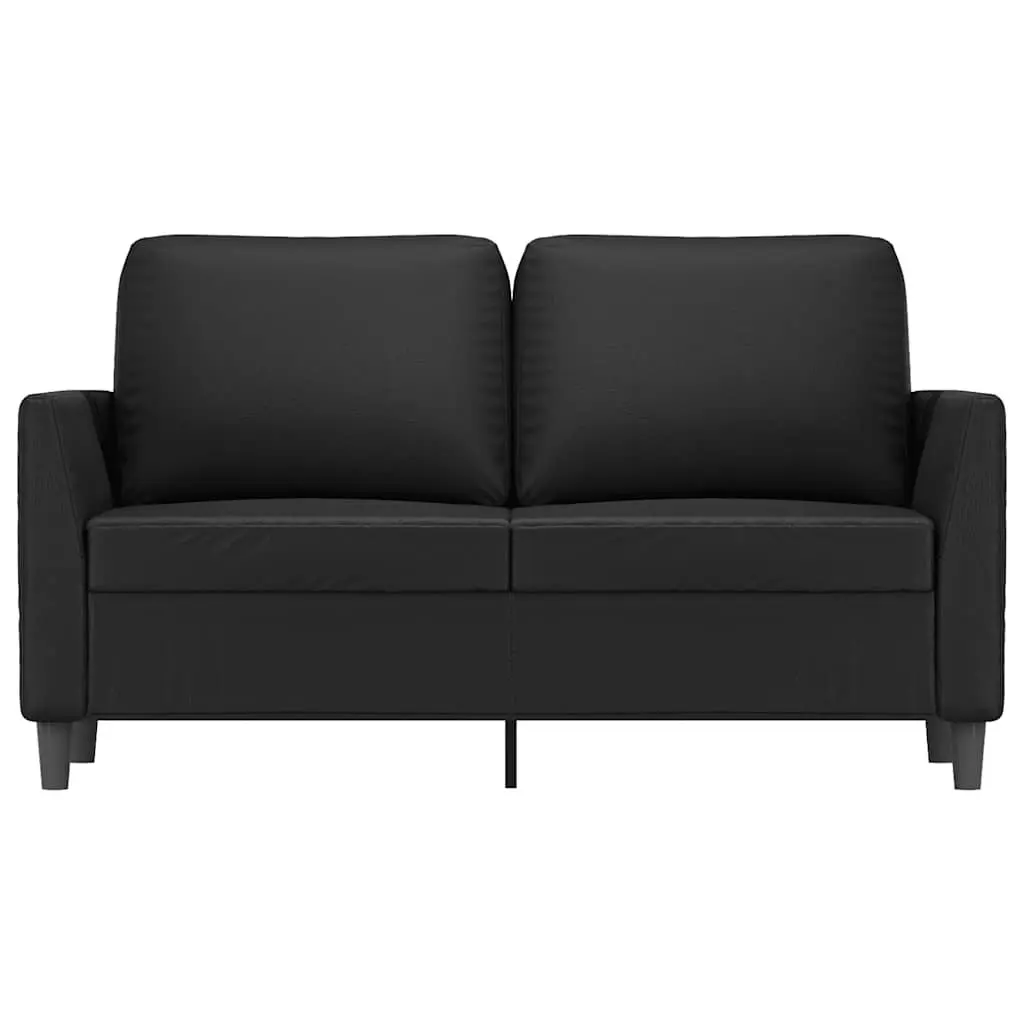 2-Seater Sofa Black 120cm Modern Faux Leather Furniture