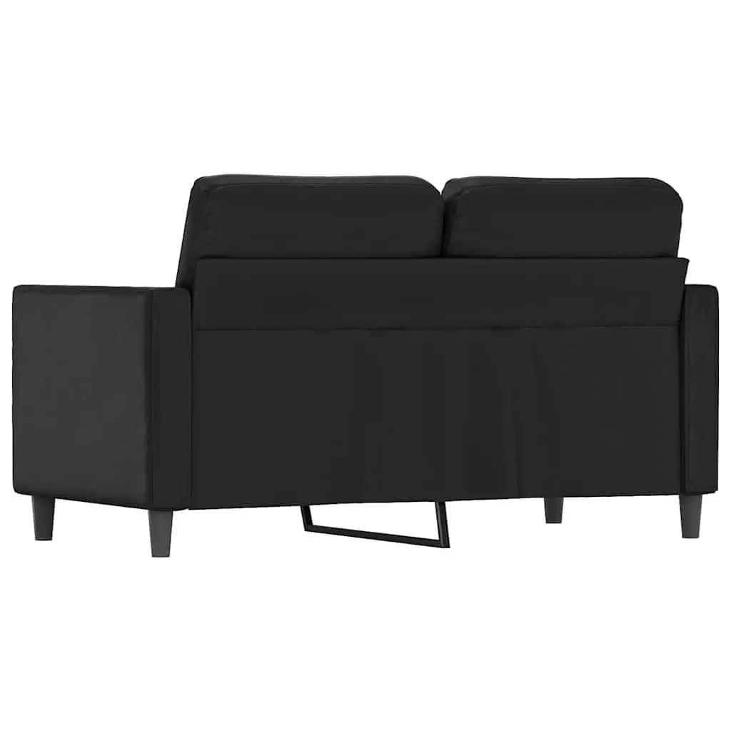 2-Seater Sofa Black 120cm Modern Faux Leather Furniture