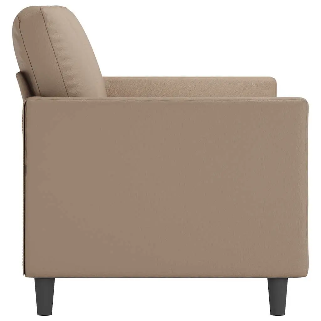 2-Seater Sofa Brown Faux Leather Modern Couch Living Room Furniture 120cm