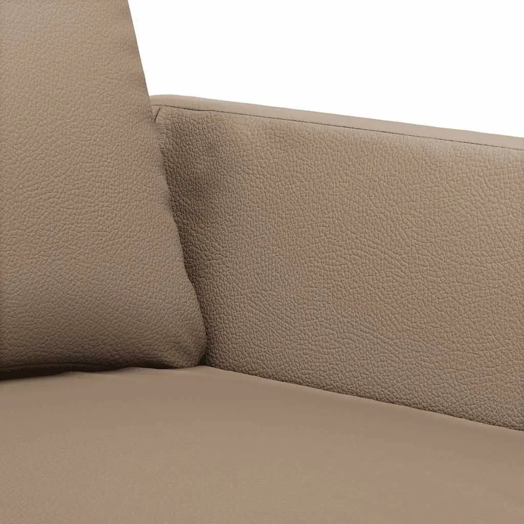 2-Seater Sofa Brown Faux Leather Modern Couch Living Room Furniture 120cm