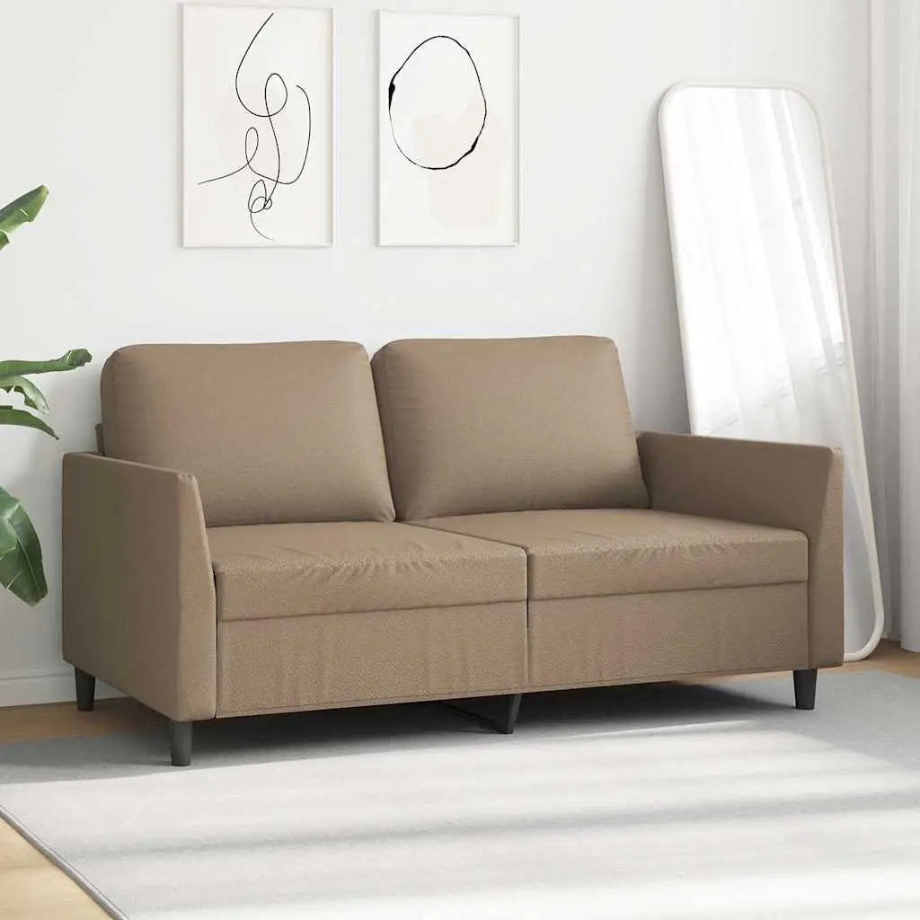 Brown Faux Leather 2-Seater Sofa 140cm