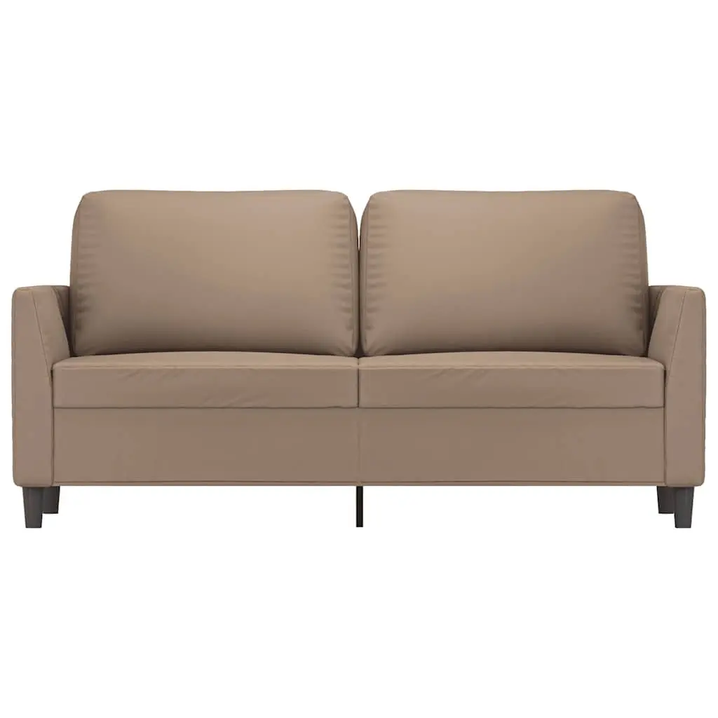 Brown Faux Leather 2-Seater Sofa 140cm