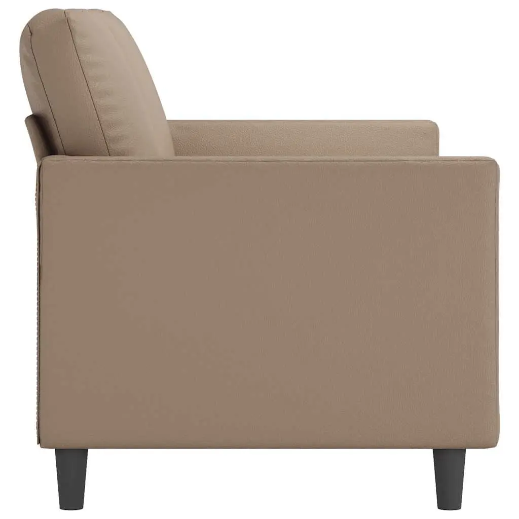 Brown Faux Leather 2-Seater Sofa 140cm
