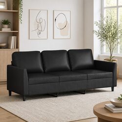 Black 3-Seater Sofa 180cm for Modern Living Rooms