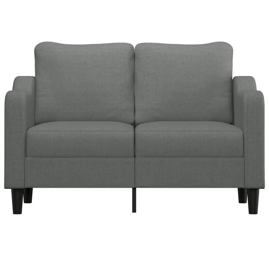 2-Seater Sofa Dark Grey 120cm Fabric Couch Metal Frame