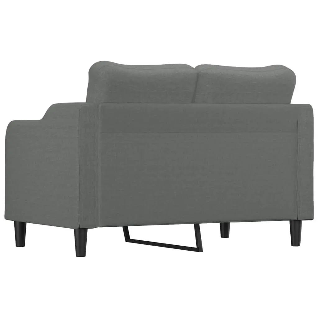2-Seater Sofa Dark Grey 120cm Fabric Couch Metal Frame
