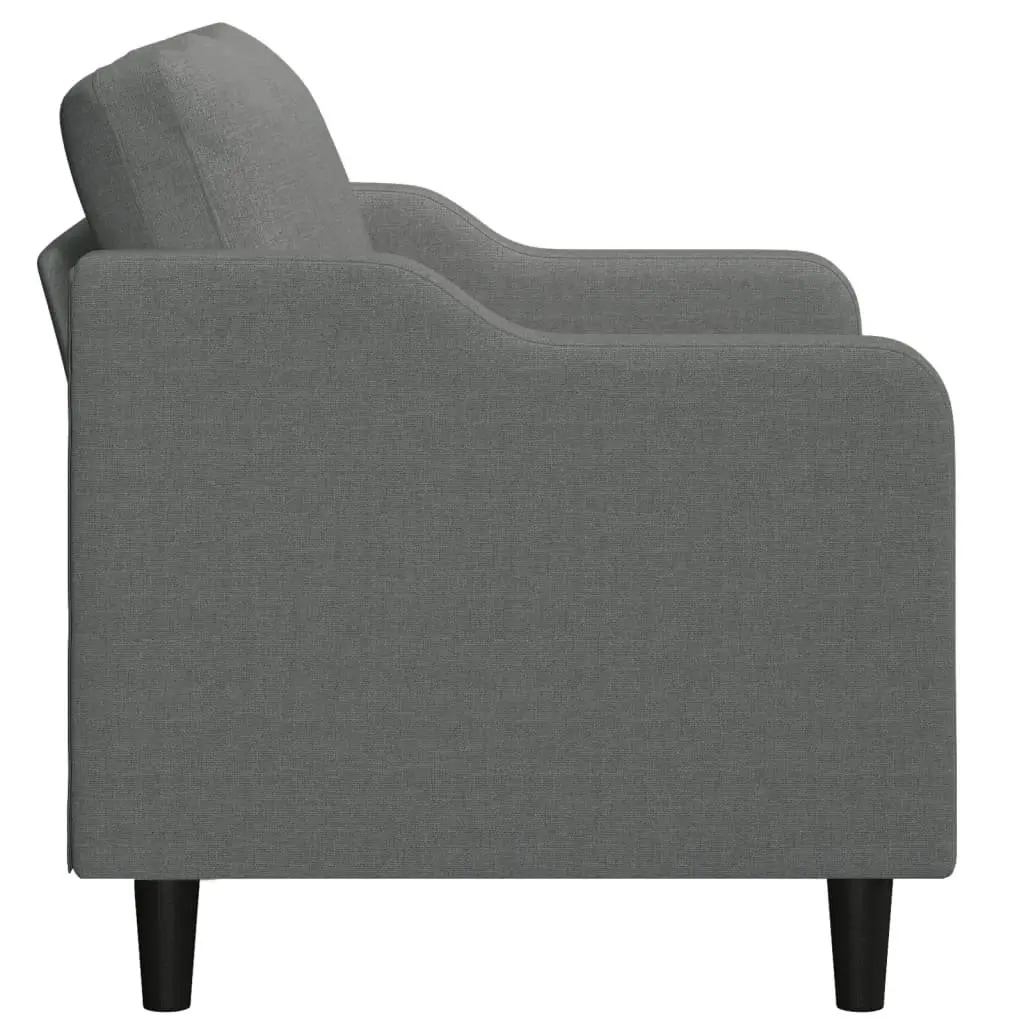 2-Seater Sofa Dark Grey 120cm Fabric Couch Metal Frame