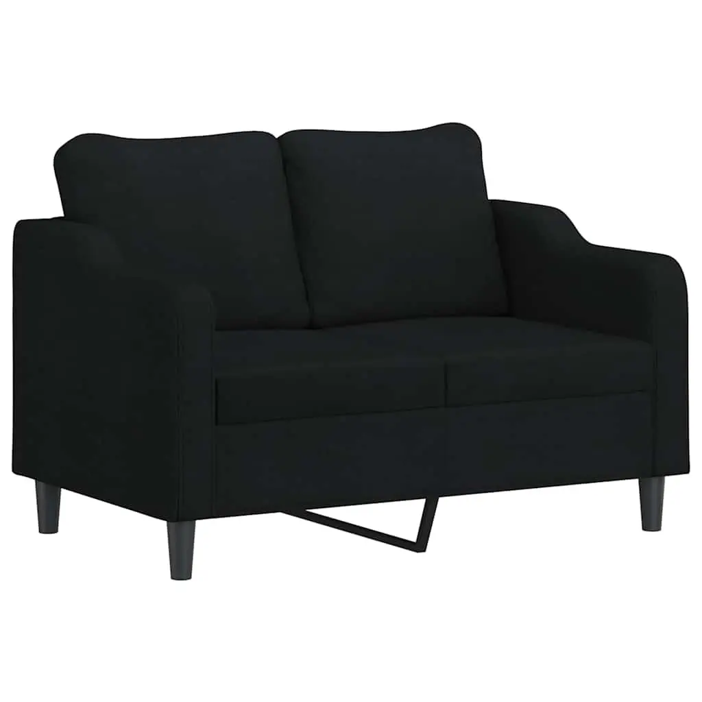 2-Seater Sofa Black Fabric 120cm Modern Living Room Couch Lounge Seat