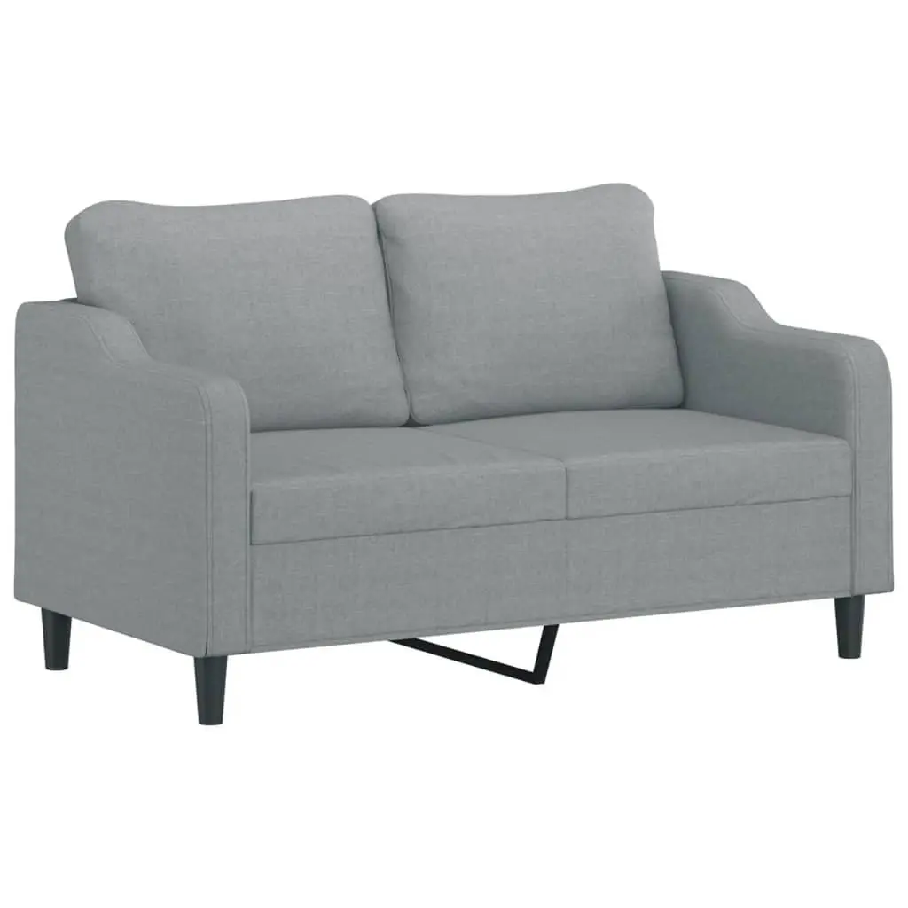 Grey Fabric 2-Seater Sofa with Padded Armrests