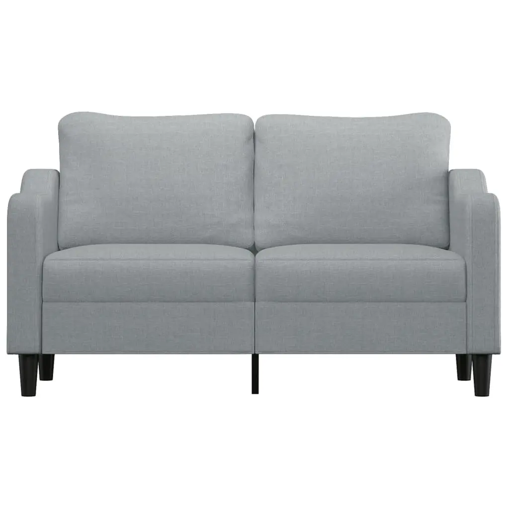 Grey Fabric 2-Seater Sofa with Padded Armrests