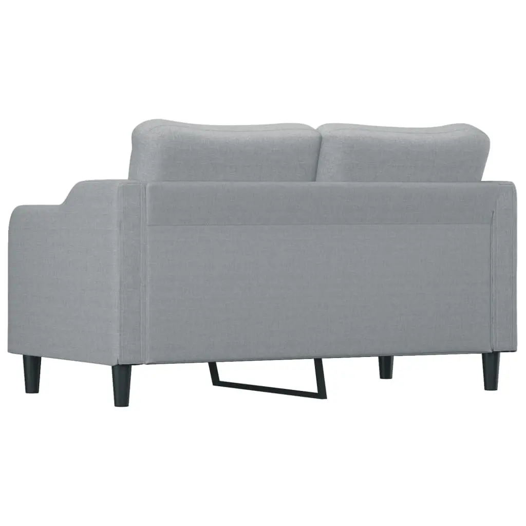 Grey Fabric 2-Seater Sofa with Padded Armrests
